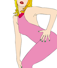 A sexy body in a tight dress