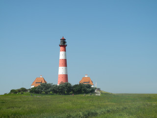 Fototapeta na wymiar Leuchtturm Westerheversand