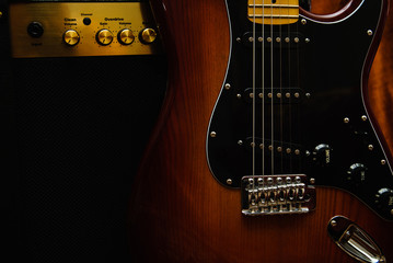 Electric guitar and amplifier
