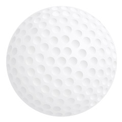Golfball auf wei&szlig;em Hintergrund