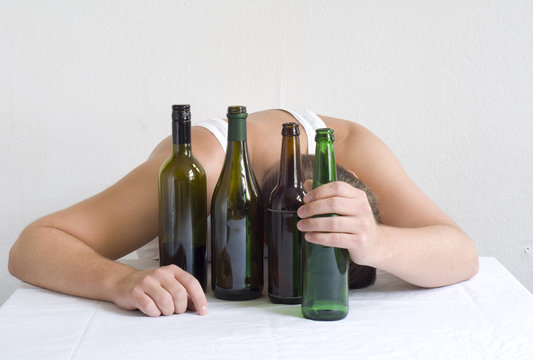 Man with bottles