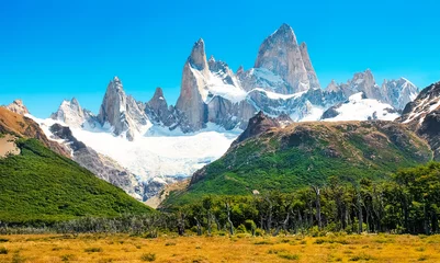 Papier Peint photo autocollant Fitz Roy Paysage pittoresque avec Mt Fitz Roy en Patagonie, Amérique du Sud