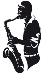 saxophoniste, silhouette