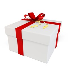 3d gift box with red bow