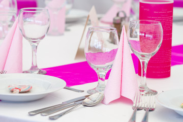 detail of a wedding dinner setting