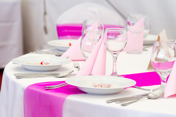 detail of a wedding dinner setting