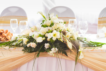 wedding table with flower