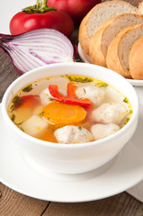 chicken soup with meatballs 