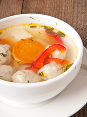 chicken soup with meatballs 
