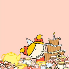 Birthday background with a girl