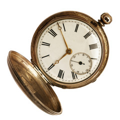 Old Pocket Watch Isolated on White