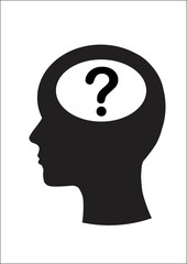 Man and thinking, Question mark