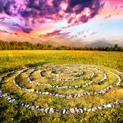 Deurstickers Stone spiral © pikoso.kz