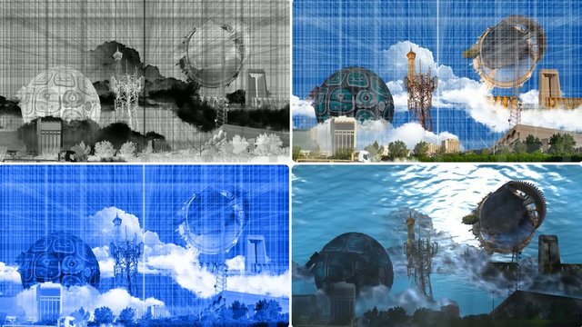 Landmarks under the ocean in different situations