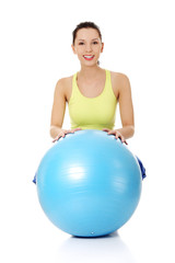 Woman with fitness ball