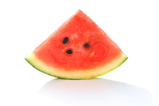 piece of water melon on white