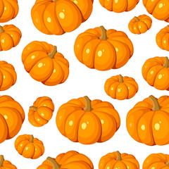 Seamless pattern with pumpkins. Vector EPS 8.