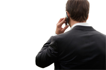 Cropped view of Businessman holding the phone