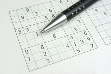 Sudoku, bolígrafo