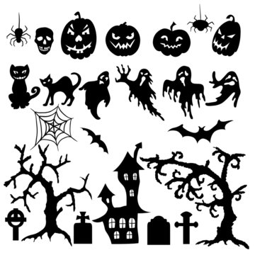 Set of halloween elements