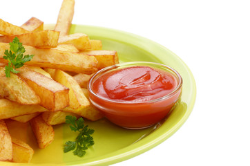 French fries with ketchup
