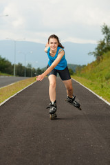 Girl rollerblading