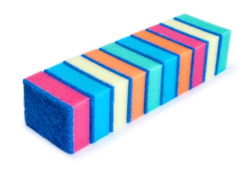 Obraz premium A row of cleaning sponges