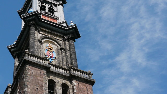 Amsterdam Wester Church close-up timelapse