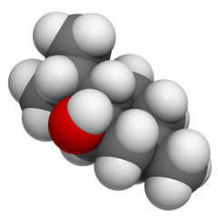 Levomenthol (menthol, mint scent) molecule, chemical structure