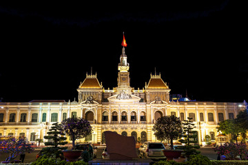 The Ho Chi Minh City Hall in Vietnam at Dong Khoi Street.