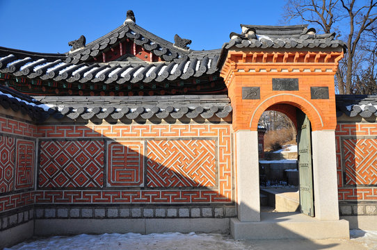 Korea style brick wall