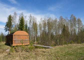 Obraz premium trailer house in forest
