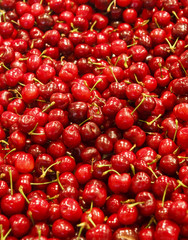 Fresh Cherries in a Market