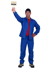 Decorator with a paintbrush