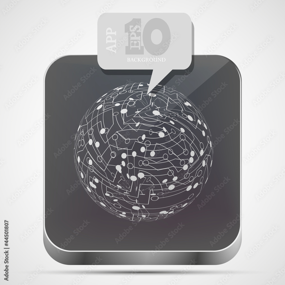 Poster vector circuit board app icon with gray bubble speech. eps 10