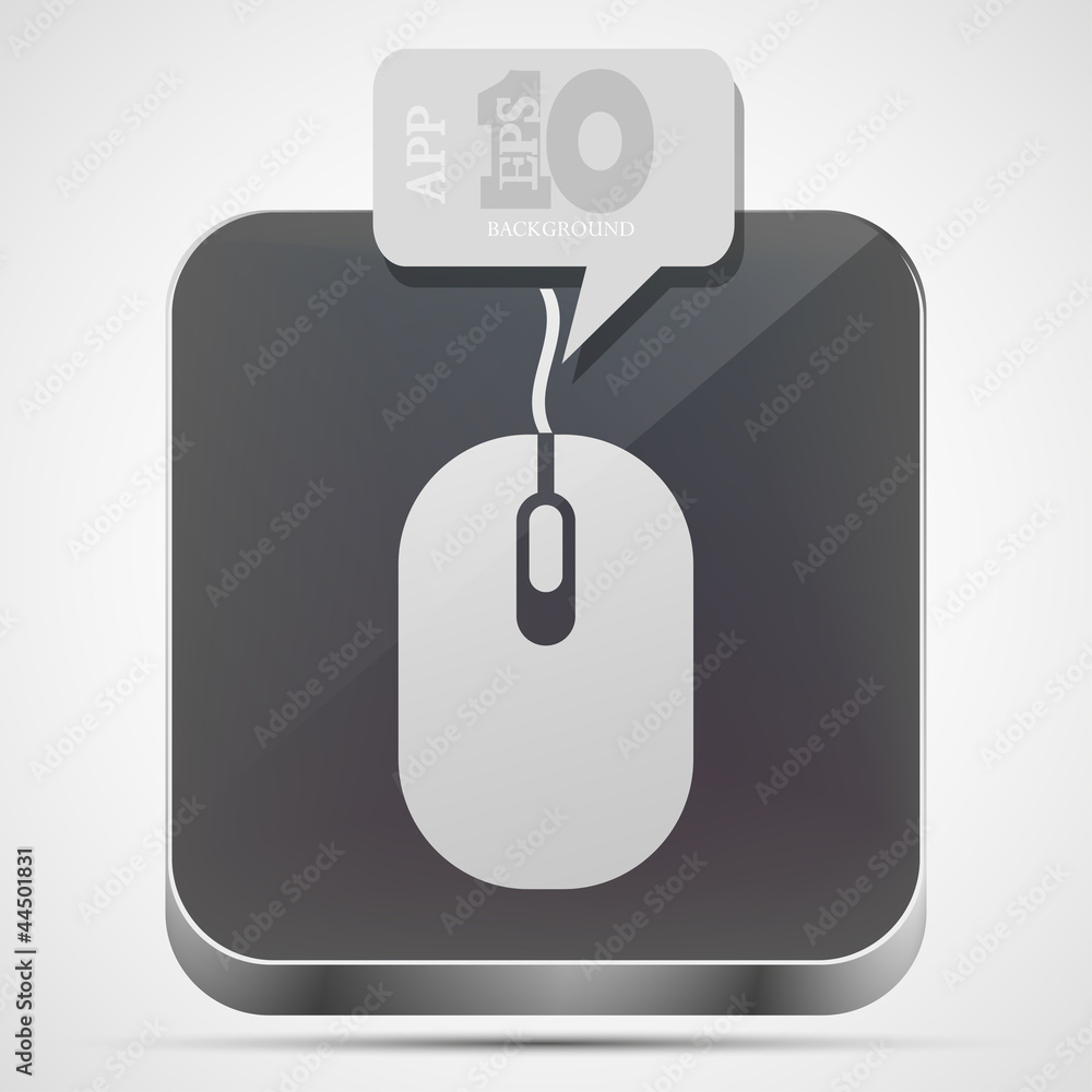 Poster vector computer mouse app icon with gray bubble speech. eps 10
