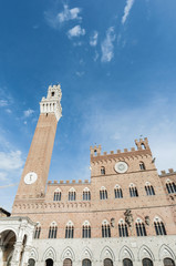 Fototapeta premium Public Palace and it's Mangia Tower in Siena, Italy