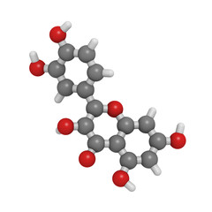 Quercetin flavonoid molecule, chemical structure