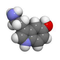 Serotonin (5-hydroxytryptamine) neurotransmitter molecule,