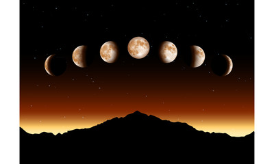 Vector Moon Phases