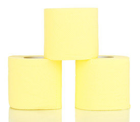 rolls of toilet paper isolated on white
