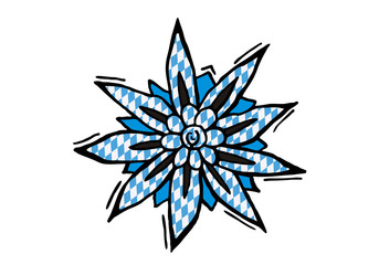 Fototapeta premium Edelweiss mit Bayrischem Muster