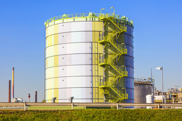 silo in Industry Park in beautiful landscape near Frankfurt