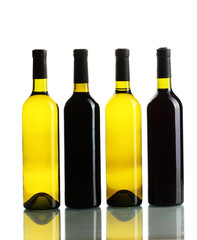 bottles of wine isolated on white
