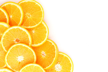 Oranges close up isolated on white