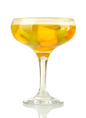 punch in glass, isolated on white