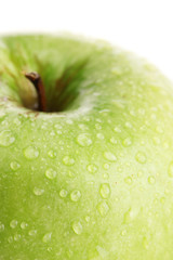 Ripe green apple isolated on white