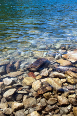 pebbles under water