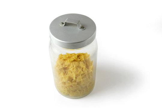 Pasta bows in a jar