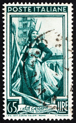 Postage stamp Italy 1950 Girl Worker in Hemp Field